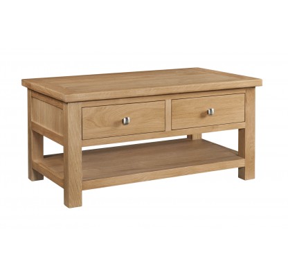 Dorset Oak Coffee Table With 2 Drawers